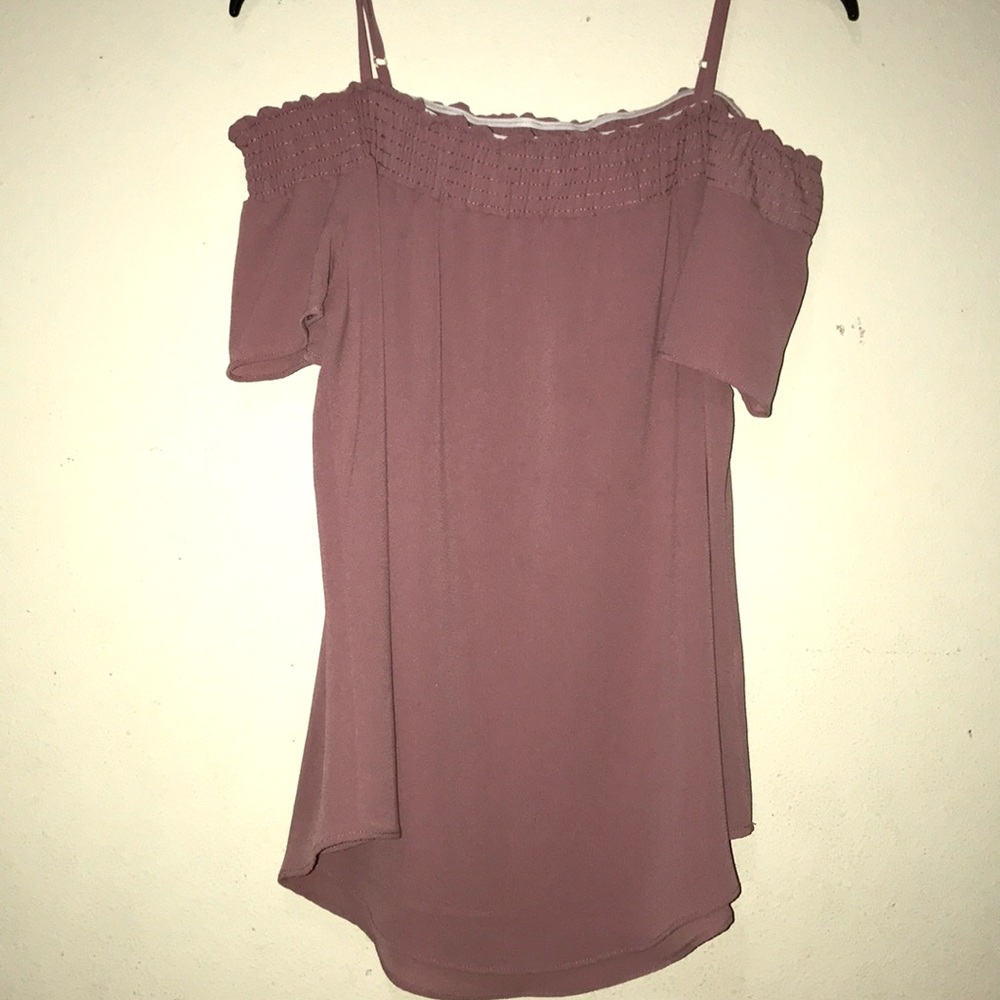 Rose gold off the shoulder top